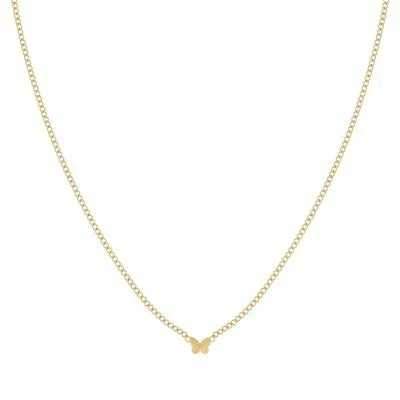 Amiek Flamed Butterfly ketting goud stainless steel