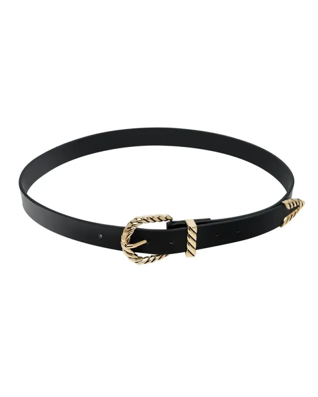 LOVEDRUNKY Girl Boss riem zwart goud 105 cm