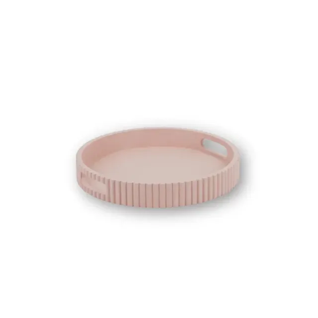 Housevitamin Geribbelde Rand dienblad lichtroze 25 cm