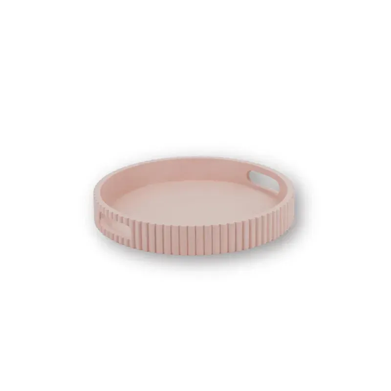 Housevitamin Geribbelde Rand dienblad lichtroze 25 cm
