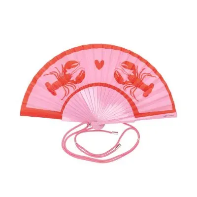 Amiek Kreeft waaier roze hout 42 cm