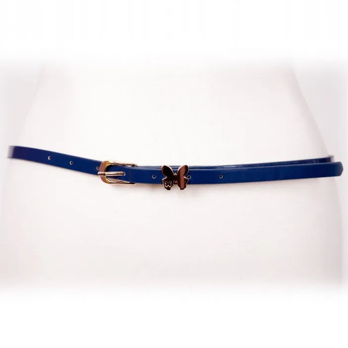 Tatyana Retro Butterfly lakleren riem blauw one size vlinder