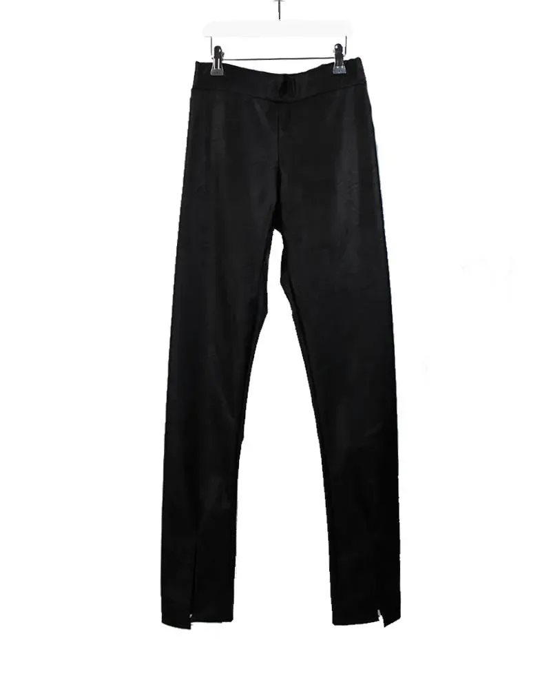 LOVEDRUNKY Fake Leather legging zwart split