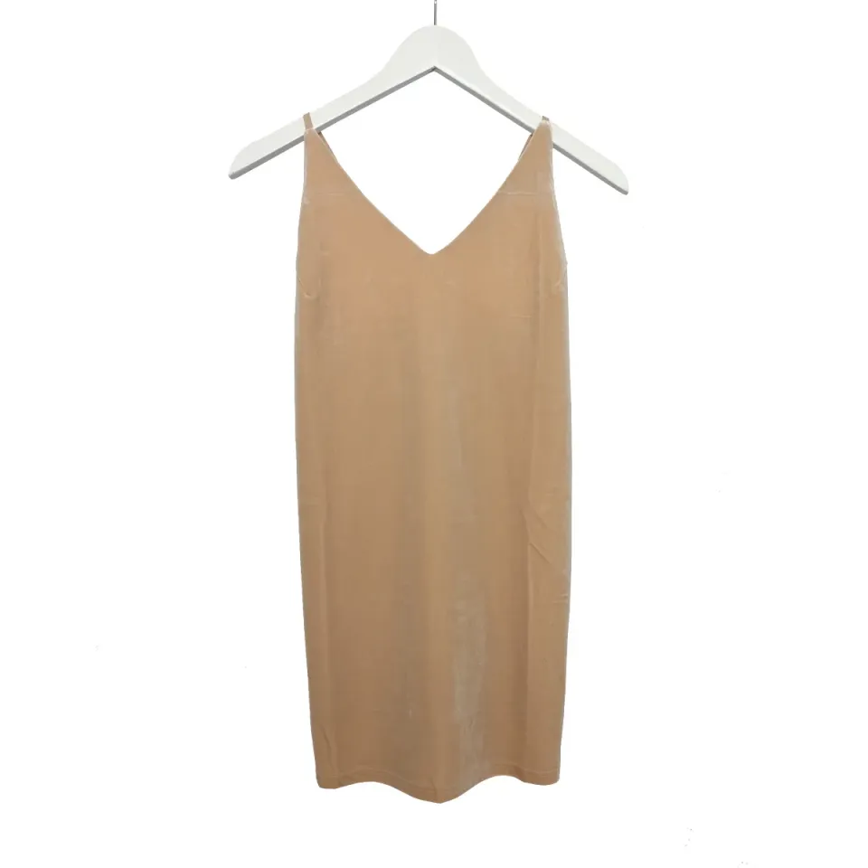 LOVEDRUNKY Velvet Jurk jurk beige fluweel verstelbaar