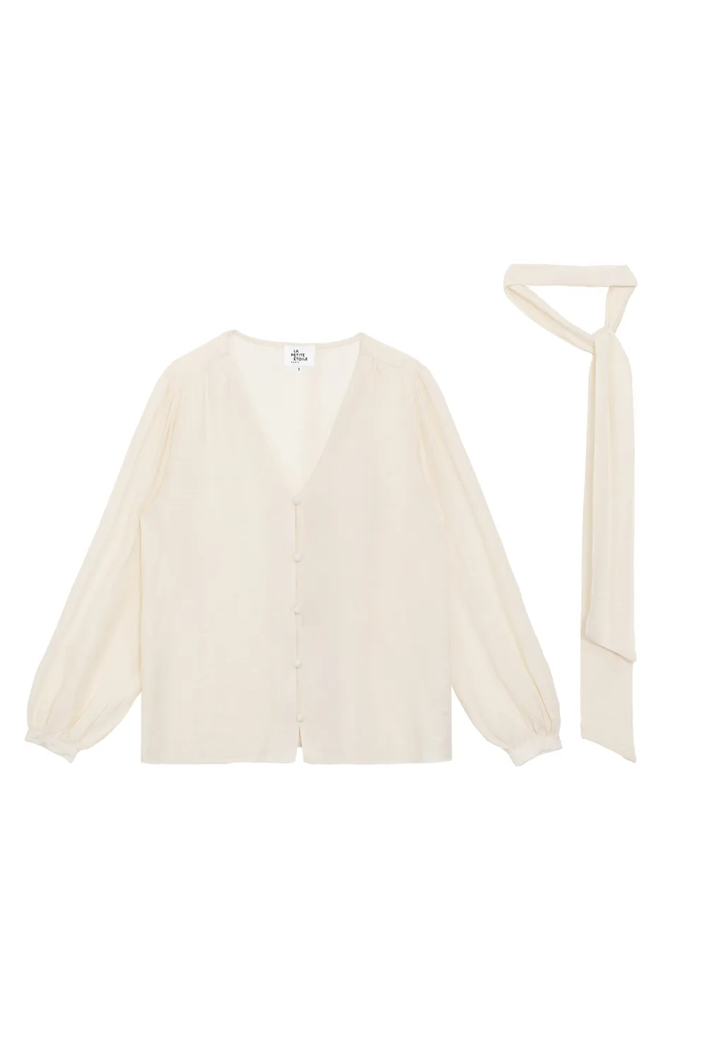 La Petite Etoile Bianca blouse ecru met strik