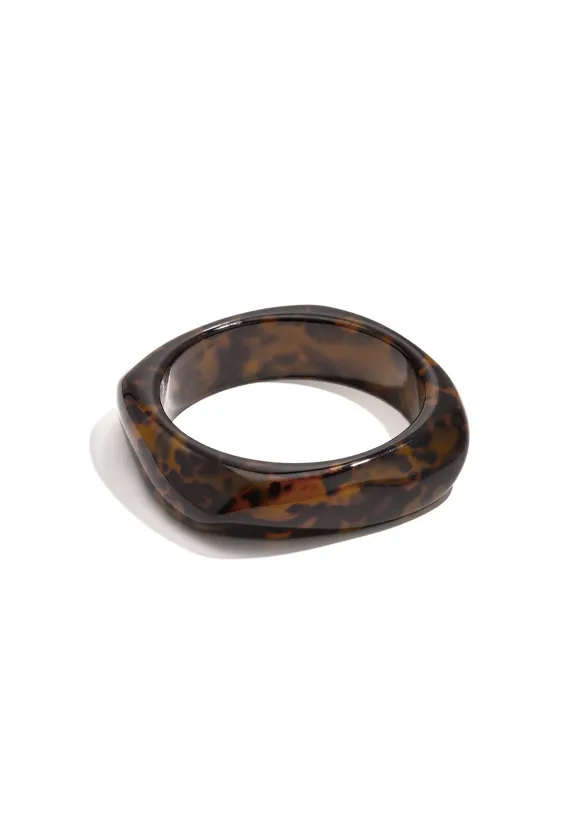 LOVEDRUNKY Bangle Leopard Armband Bruin 6,6 cm