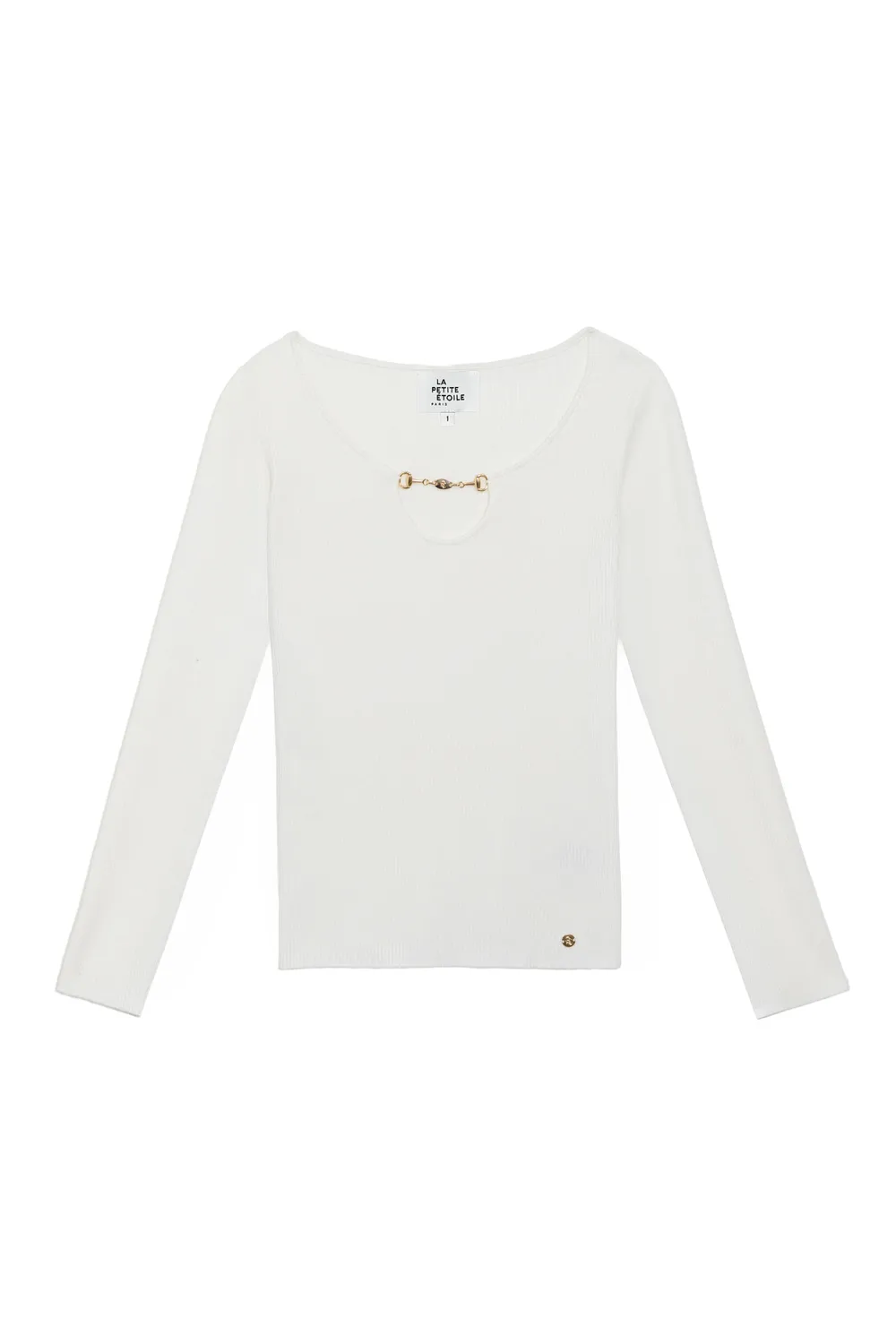 La Petite Etoile Moya trui ecru gouden bit