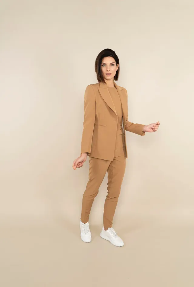 Laboutiek Long Model blazer camel - ruim lang