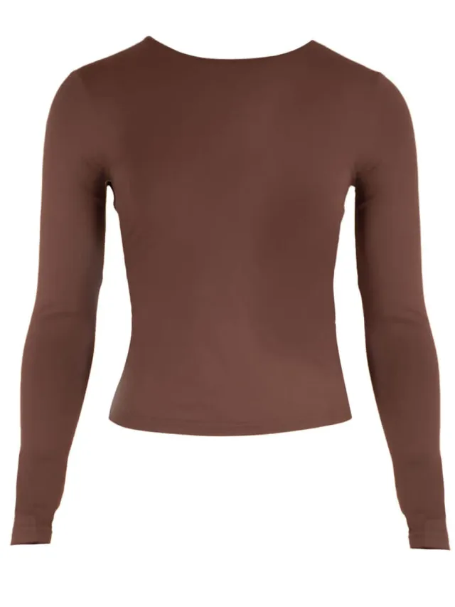 Amiek Viola Top Viola top bruin gladde stof