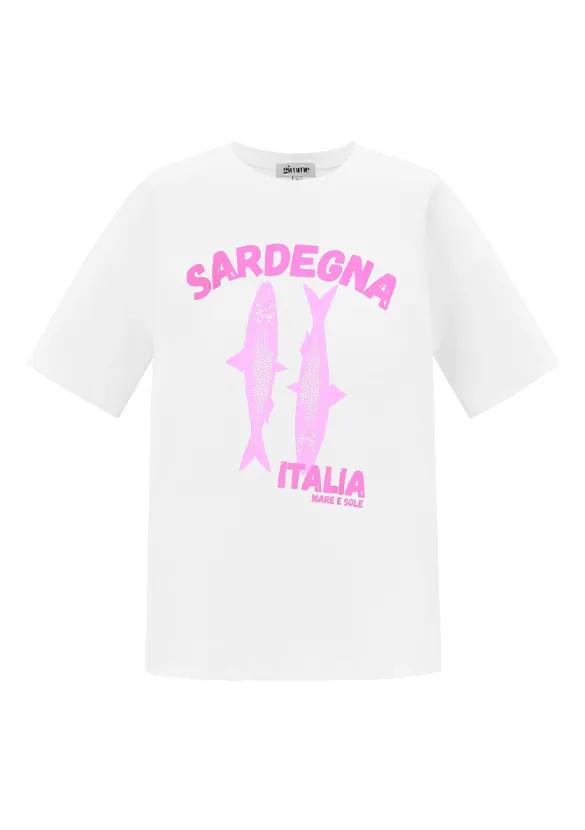 LOVEDRUNKY Sardegna T-shirt wit loose fit