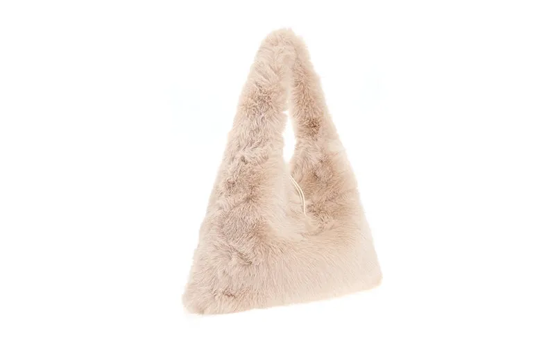 Amiek Verena Shopper tas naturel faux fur