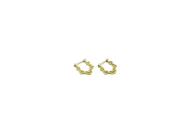 Lovedrunky Grafische Flower Hoop Oorbel Goud Bloem
