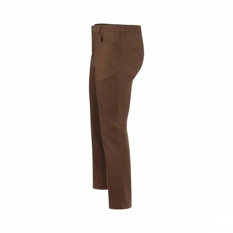 Seniorenkleding Mario heren pantalon tabak katoen