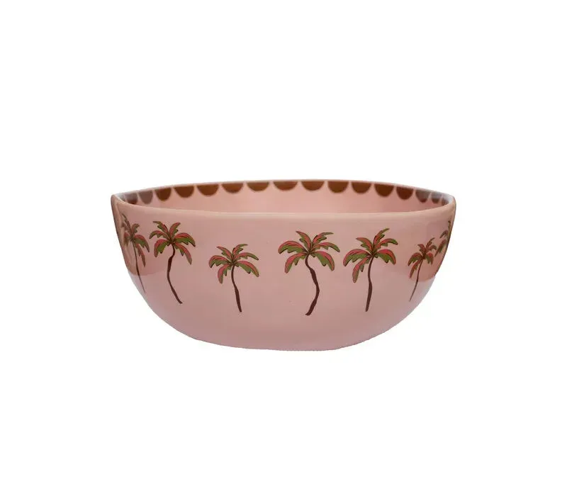Amiek All the Luck kom palmbomen roze keramiek