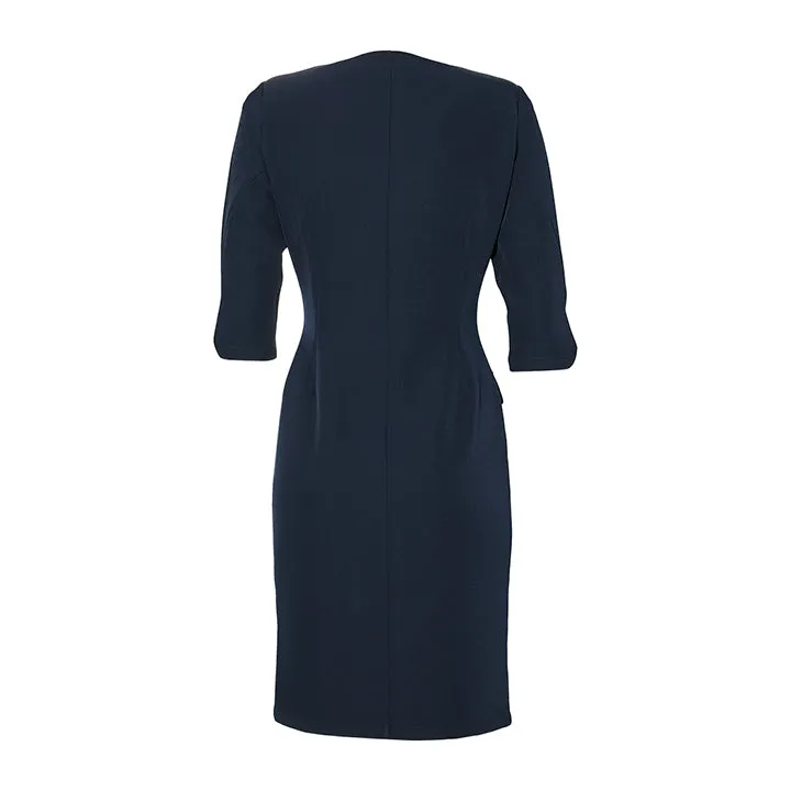 Laboutiek Shoulder jurk navy vierkante hals