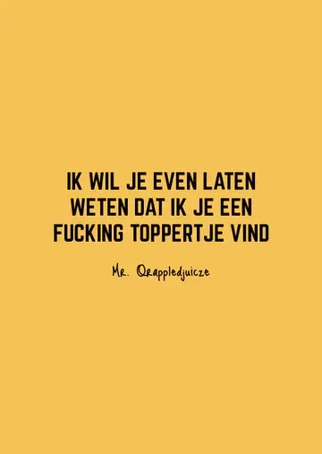 Amiek Toppertje wenskaart A6 blanco achterkant