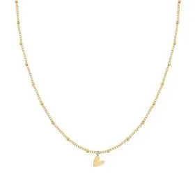 Amiek Tilted Heart ketting goud stainless steel