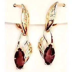 Tatyana Filigree Leaf oorbellen paars blad strass