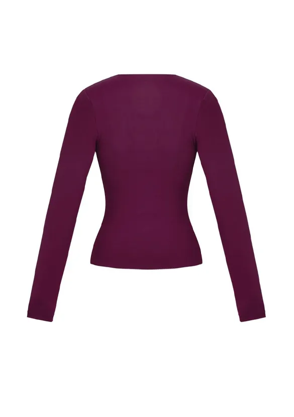 LOVEDRUNKY Soft Comfy top Paars dubbellaags