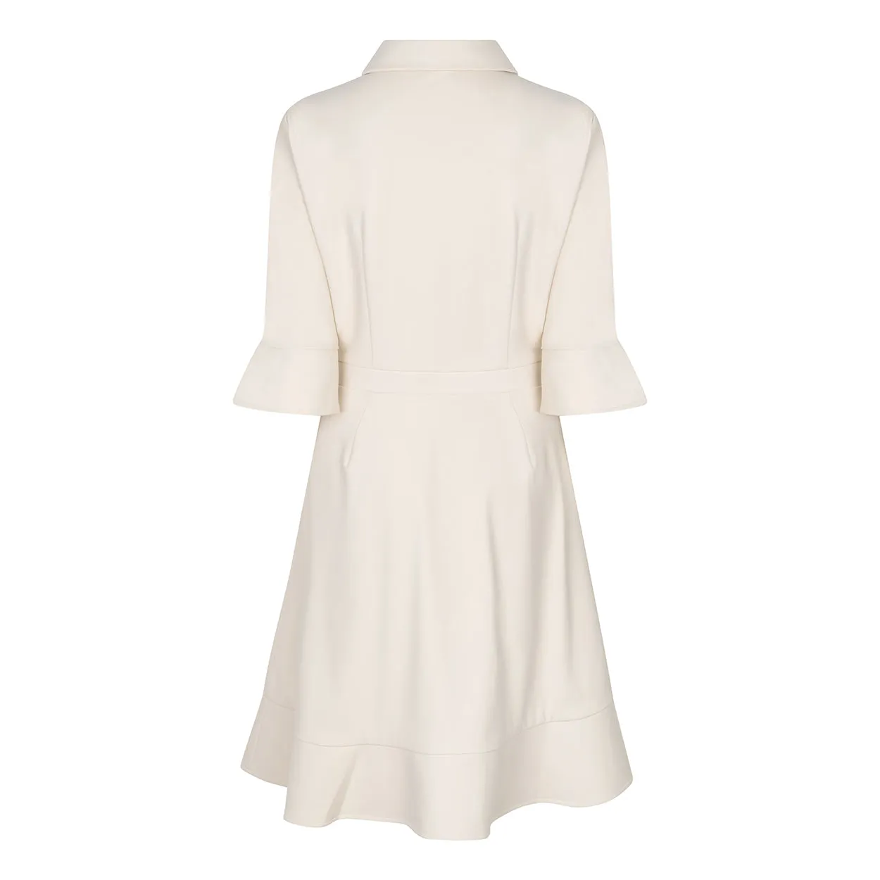 Laboutiek Ruffle Dress Jurk Lichtbeige Gevoerd