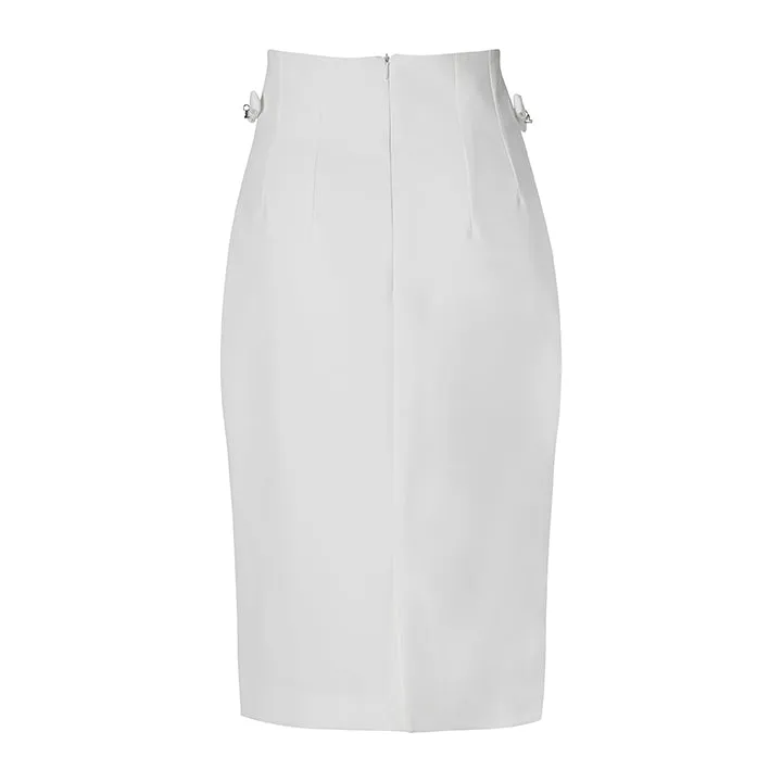 Laboutiek Pencil Skirt kokerrok offwhite split