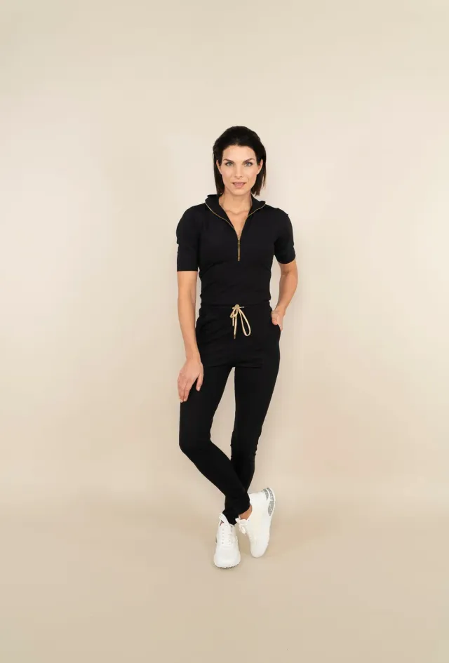 Laboutiek Sport Zipper Shirt zwart gerecycled