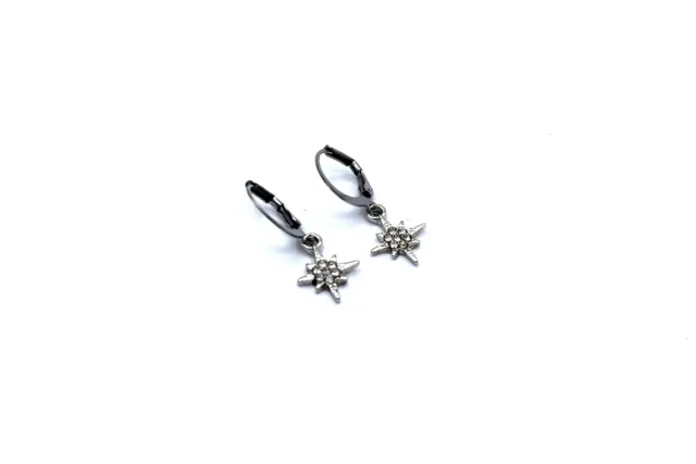 LOVEDRUNKY Star hoops zilver sterhanger