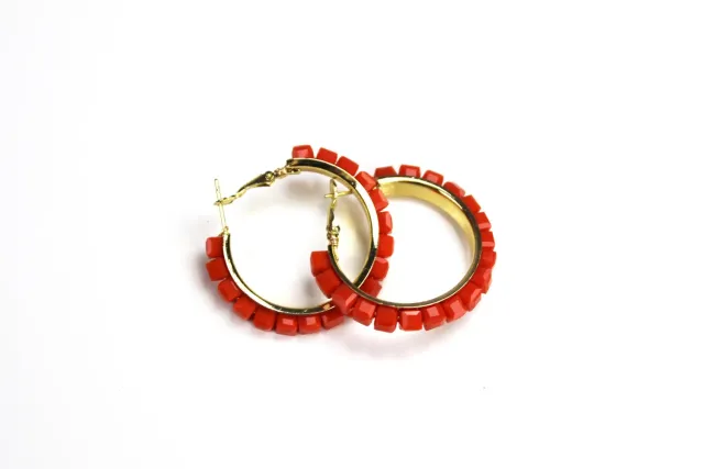 LOVEDRUNKY Rodeo Hoop oorbellen oranje 2,5 cm