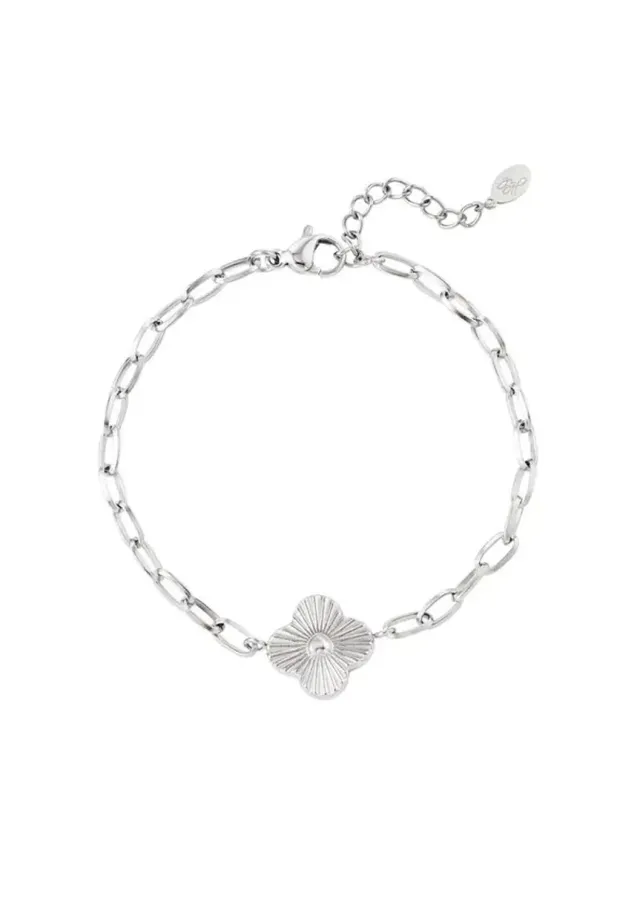 LOVEDRUNKY Flower armband zilver bloem