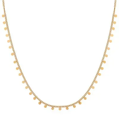 Amiek Tiny Coins ketting goud stainless steel 42 cm