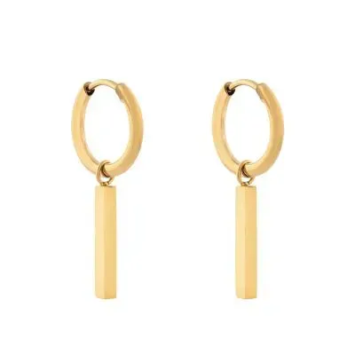 Amiek Essentialistics Bar oorbellen groot goud