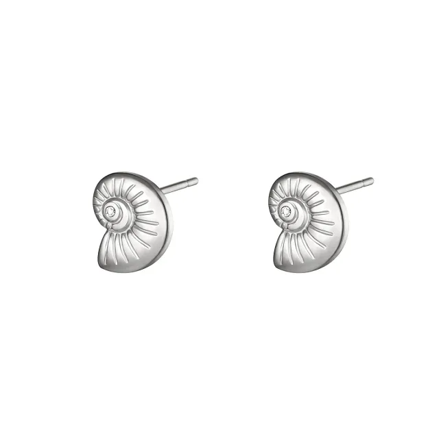 LOVEDRUNKY Twisted Shell oorbellen zilver schelp 1 cm