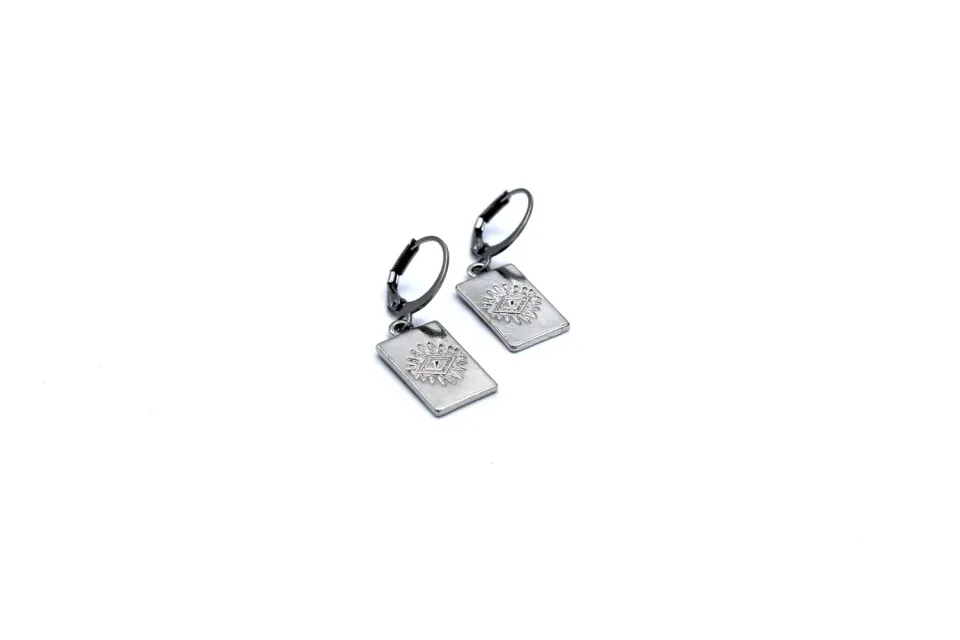 LOVEDRUNKY Hoops Eye oorbellen zilver oog