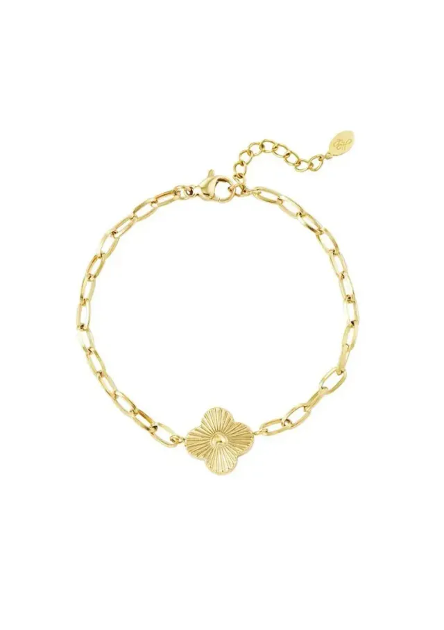LOVEDRUNKY Flower armband goud bloem 16 cm