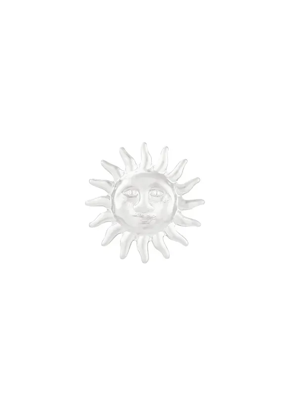 LOVEDRUNKY Zon broche zilver 3,9 cm