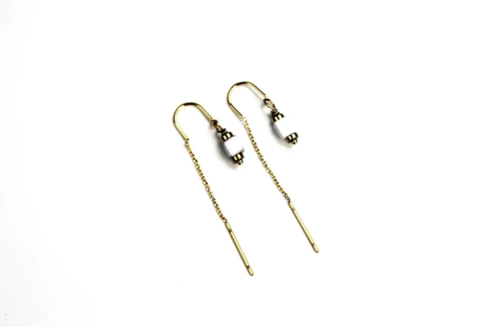 LOVEDRUNKY Gate Keeper Oorbel Wit Goud 4 cm