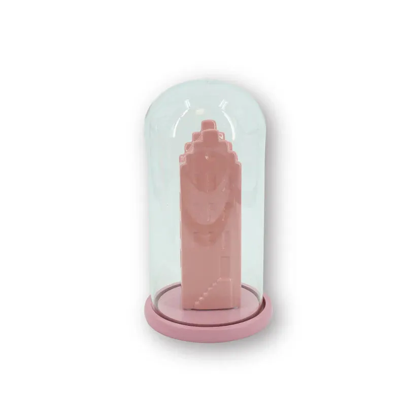 Amiek Stolp Groot glazen stolp lichtroze 32 cm