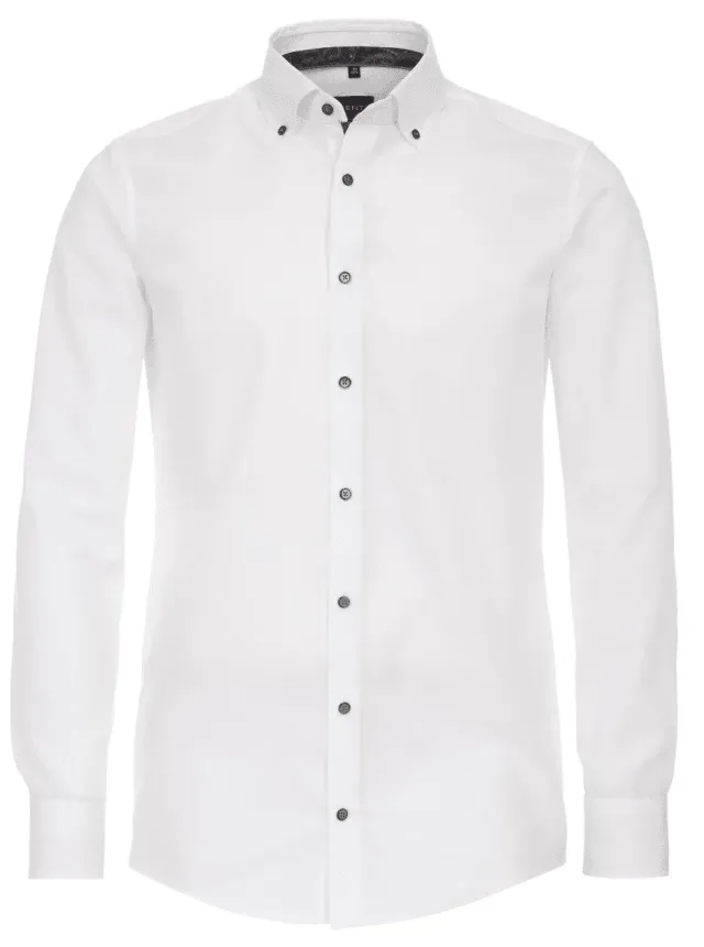 Venti Uni Heren Overhemd Wit Katoen Casual Fit