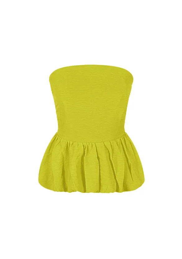 LOVEDRUNKY Summer top pistachegroen strapless
