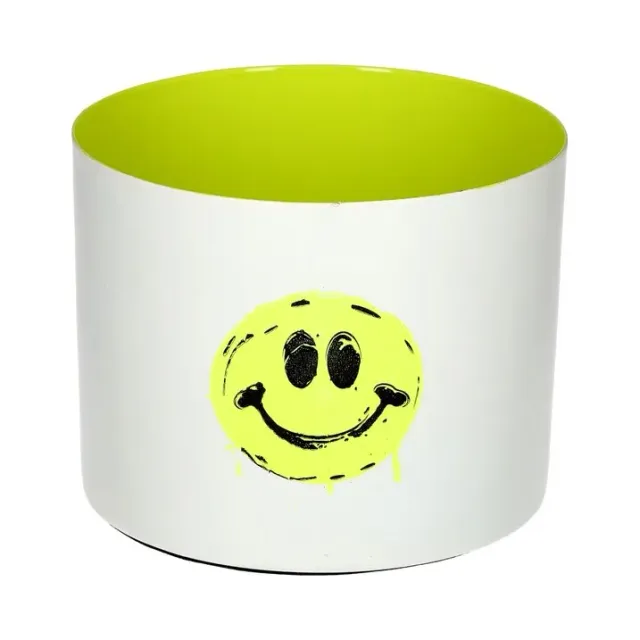 Amiek Smile waxinelichthouder steen wit 7,3 cm