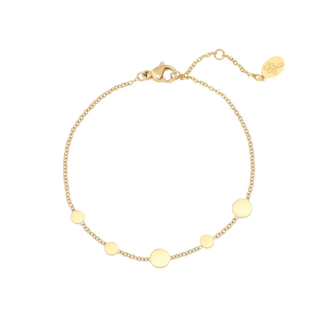 LOVEDRUNKY Coins Circle armband goud verstelbaar