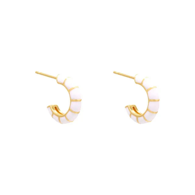 LOVEDRUNKY Wrap Oorbel goud wit 1,3 cm