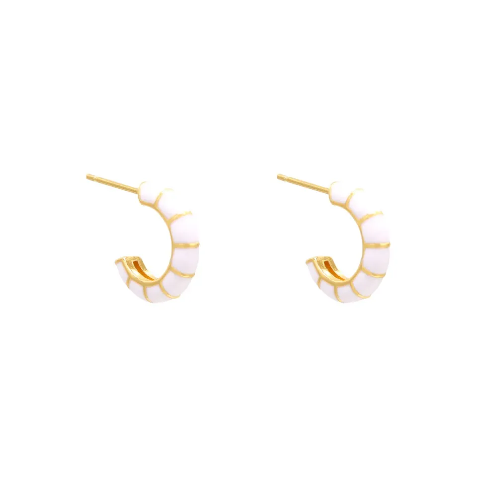 LOVEDRUNKY Wrap Oorbel goud wit 1,3 cm
