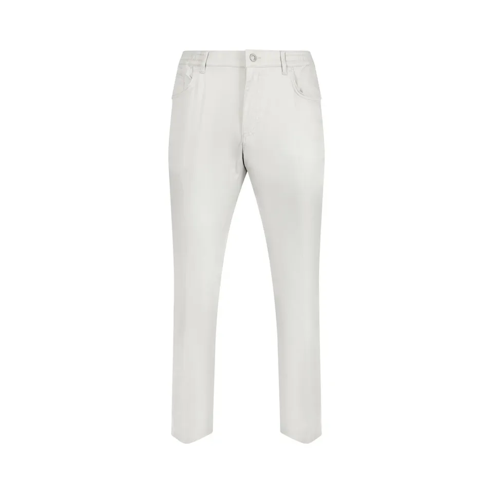 Seniorenkleding Mario heren pantalon wit katoen