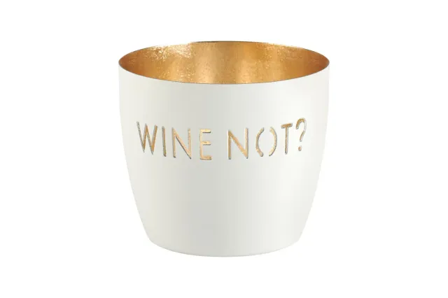 Amiek Wine Not waxinelichthouder wit 8,5 cm
