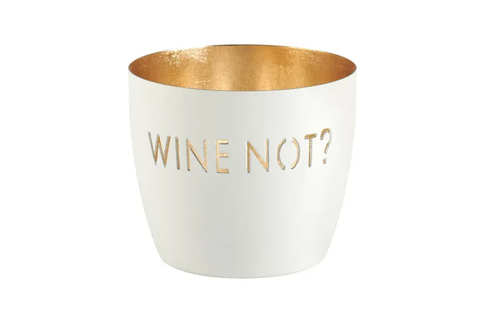 Amiek Wine Not waxinelichthouder wit 8,5 cm
