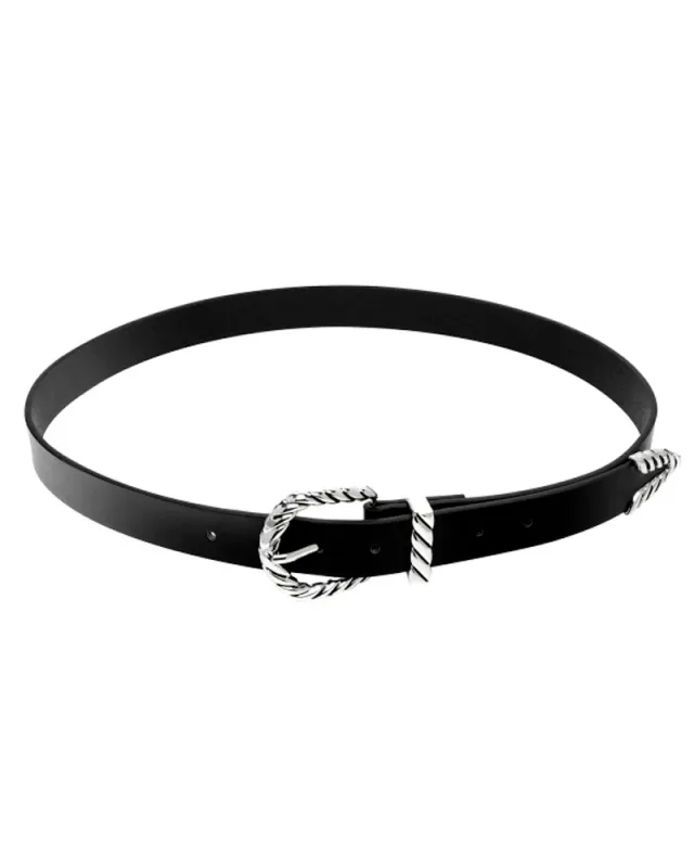 LOVEDRUNKY Girl Boss riem zwart zilver 105 cm