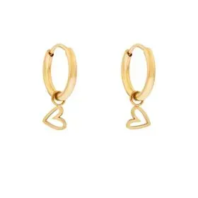Essentialistics Tilted Open Heart oorbellen goud