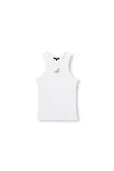 Amiek Raquel hemdje wit ribjersey glitter